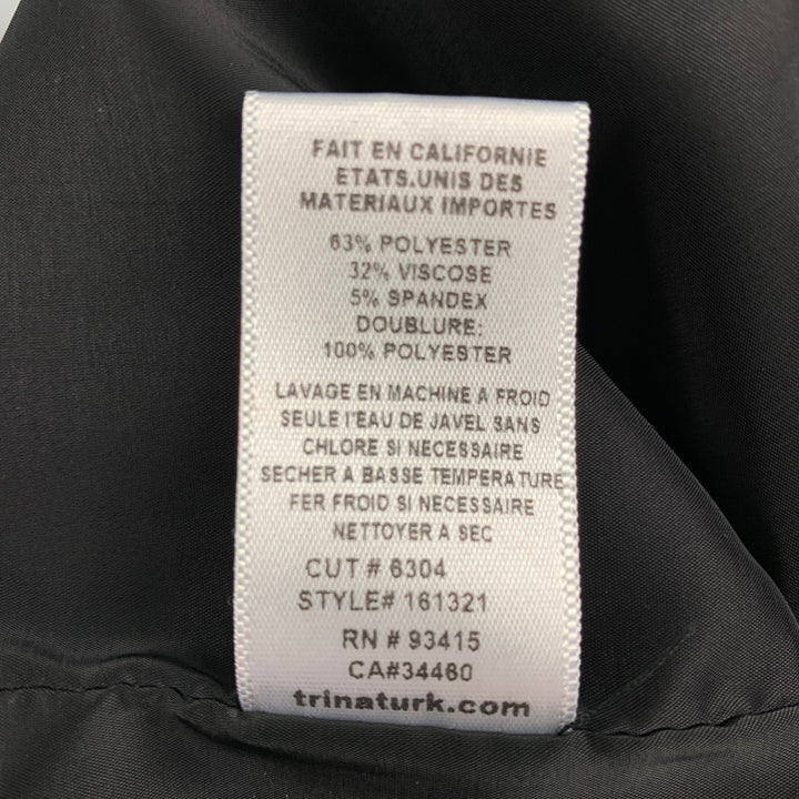 TRINA TURK Taille 8 Robe cape en mélange de polyester noir au-dessus du genou