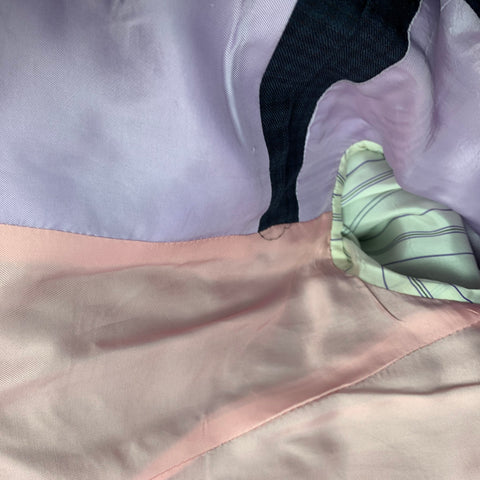 PAUL SMITH Talla 40 Traje regular de solapa de muesca de lana a cuadros azul marino y negro