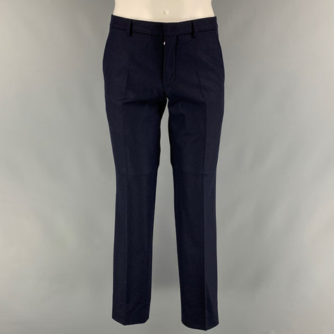 AMI by ALEXANDRE MATTIUSSI Size 38 Navy Solid Wool Peak Lapel Suit