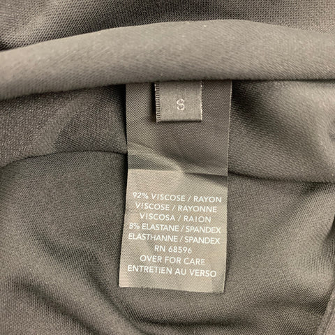 DONNA KARAN Size S Black Viscose Draped Blouse