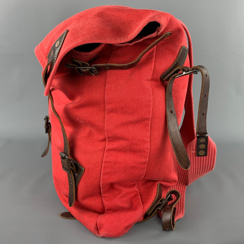 RRL by RALPH LAUREN Red Canvas Leather Trim Backpack