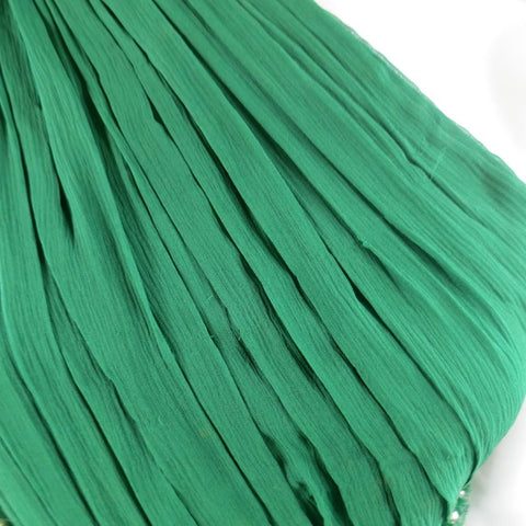 NAEEM KHAN Taille 8 Robe de soirée en soie vert émeraude à une épaule et taille en cristal