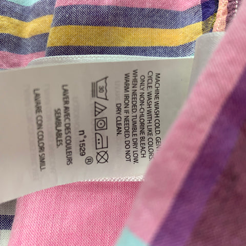 RALPH LAUREN Taille L Rose Multicolore Madras Coton Boutonné Chemise à manches longues