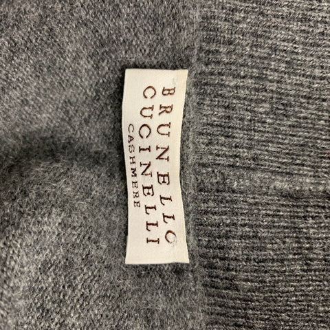 BRUNELLO CUCINELLI Size S Grey Knitted Cashmere Drawstring Cardigan