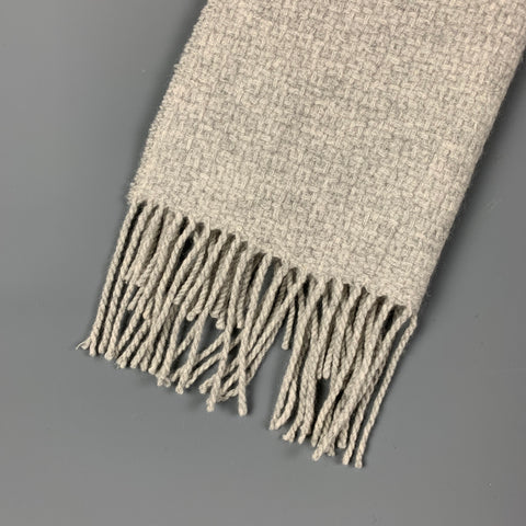 COLOMBO Light Gray Cashmere Fringe Scarf