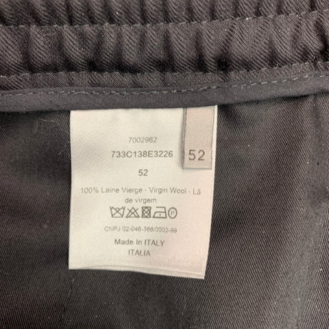 DIOR HOMME Size 36 Black Solid Wool Elastic Waistband Dress Pants