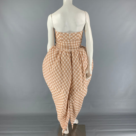 CHRISTOPHER JOHN ROGERS 2007 Vestido midi de fresa de seersucker sin tirantes de mezcla de viscosa multicolor talla 4