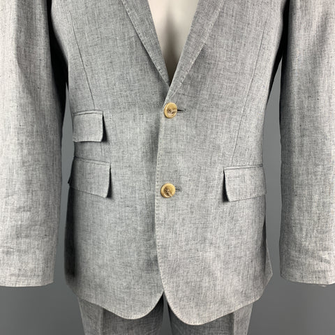 J. CREW 38 Regular Grey Heather Linen Suit