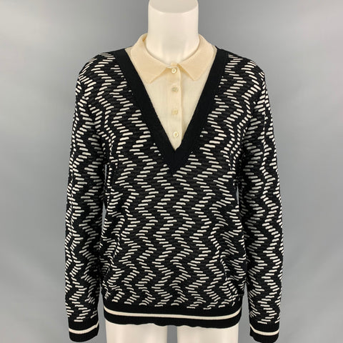 M MISSONI Size 8  Black Grey Knitted Viscose Blend Dress Top