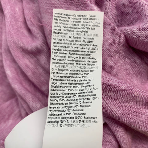 120% LINO Size 46 Pink Linen Henley Pullover