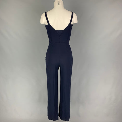 GALVAN Mono con corsé exclusivo en mezcla de acetato azul marino, talla 2