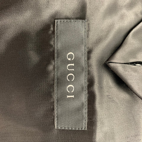 GUCCI Size 44 Black Dots Cotton Notch Lapel Sport Coat