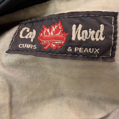 CAP NORD Size XL Black Leather Zip Up Vest