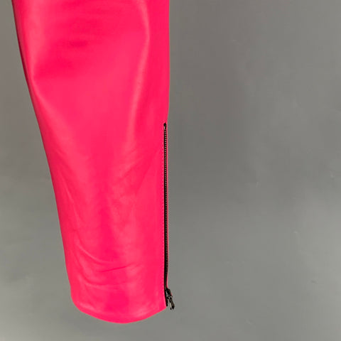 MARCELL VON BERLIN Taille 4 Pantalon fuselé en cuir d'agneau noir rose