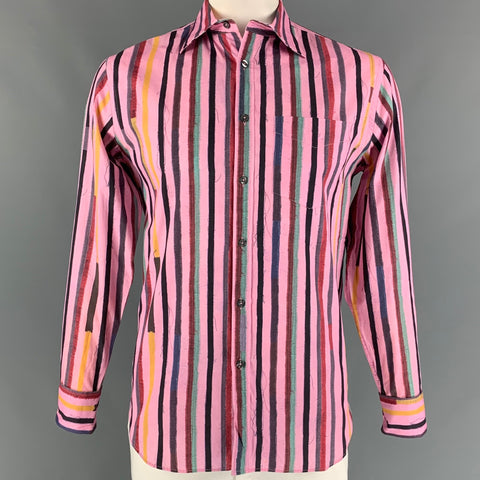 PS by PAUL SMITH Size L Multi-Color Stripe Cotton French Cuff Long Sleeve Shirt