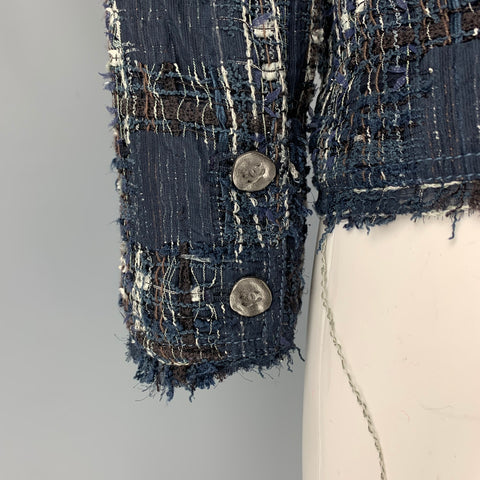 CHANEL M4298 06P Taille 4 Veste boucle multicolore marine
