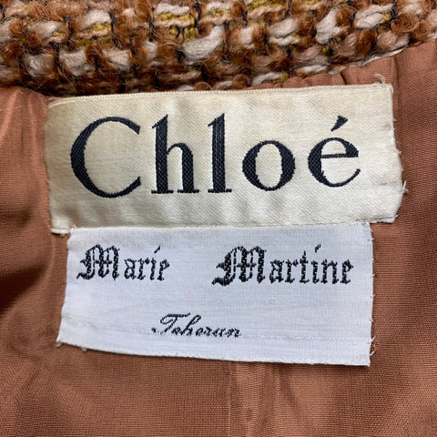 CHLOE Taille M Camel Beige Boucle Ouvert Avant Gilet