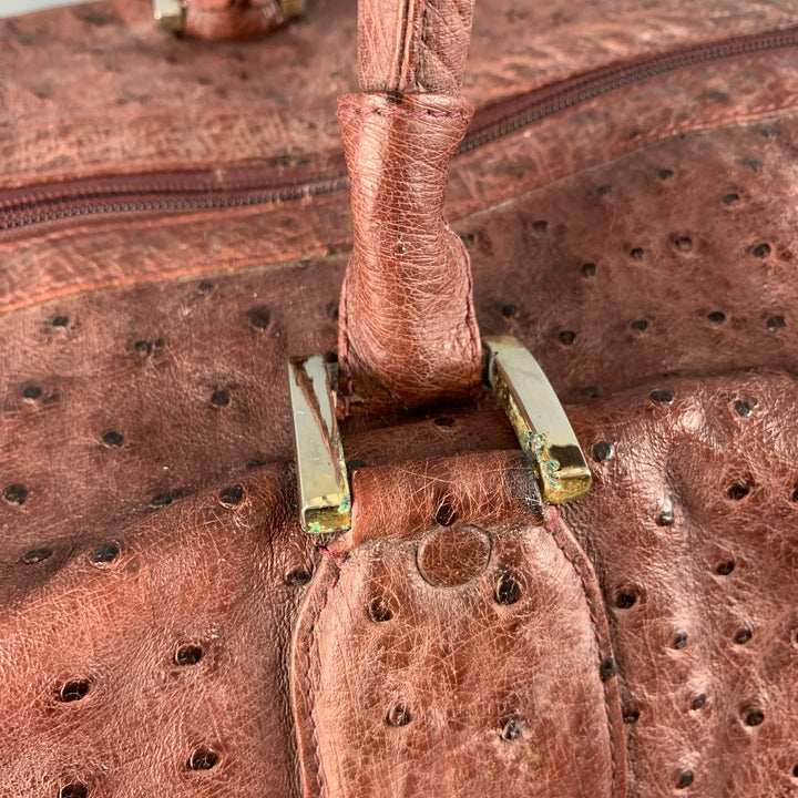 VINTAGE Burgundy Textured Ostrich Leather Carry-On Bags