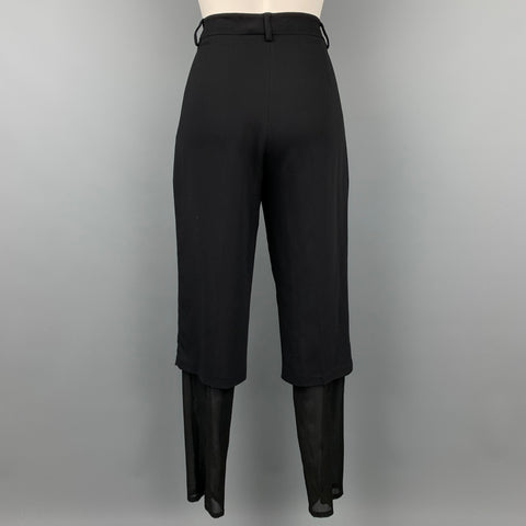 MAISON MARTIN MARGIELA Size 6 Black Viscose / Silk Dress Pants