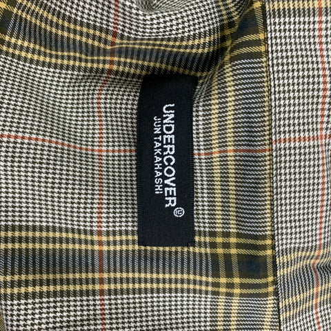 UNDERCOVER Size XL Brown & Olive Checkered Cotton Reverse Seams Short Sleeve Shirt
