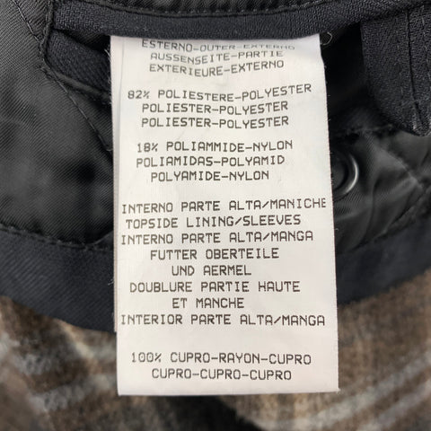 ERMENEGILDO ZEGNA Size 42 Black Polyester Blend Zip Up Coat