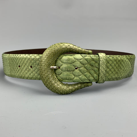 ORCIANI Cinturón de piel de serpiente verde