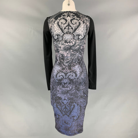 NEEDLE AND TREAD Size 2 Black Grey Polyester Abstract floral Dress