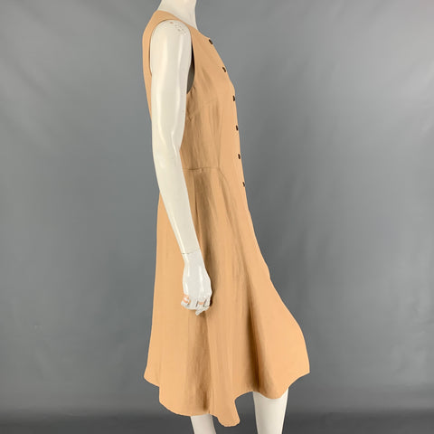 Colección RALPH LAUREN Talla 8 Vestido con broches en mezcla de acetato beige