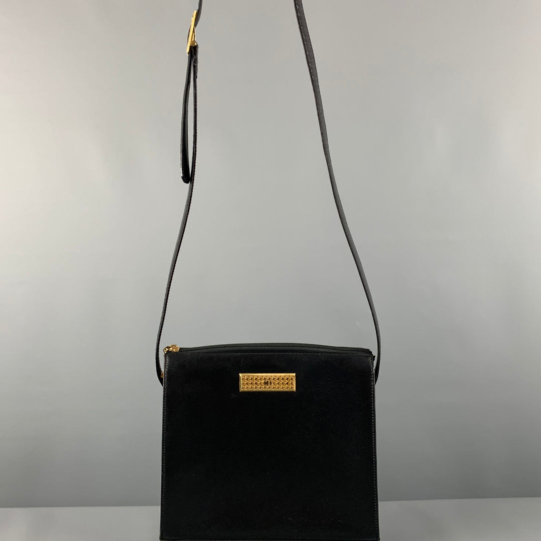 CHRISTIAN DIOR Black Leather Cross Body Handbag