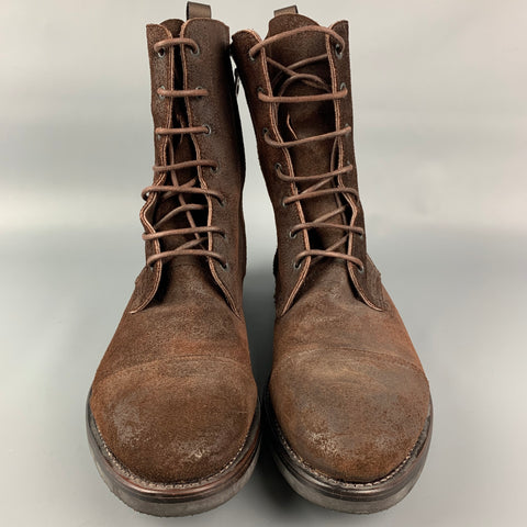 TRIUMPH by PAUL SMITH Size 11 Brown Suede Lace Up Boots