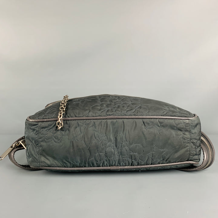STELLA McCARTNEY Grey Embroidered Nylon Cross Body Handbag