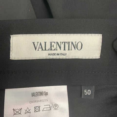 VALENTINO Size 36 Black Wool Mohair Flat Front Dress Pants