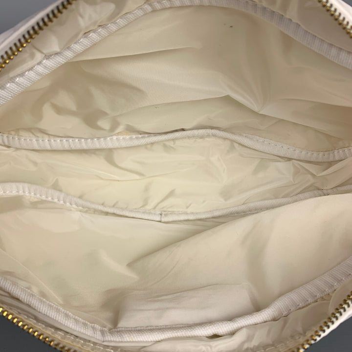 PRADA White Faux Patent Leather Pouch