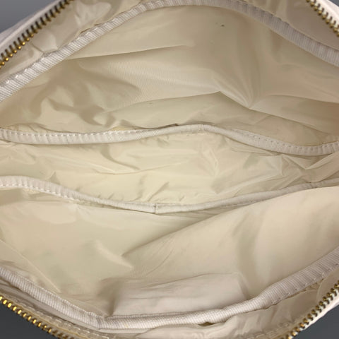 PRADA White Faux Patent Leather Pouch