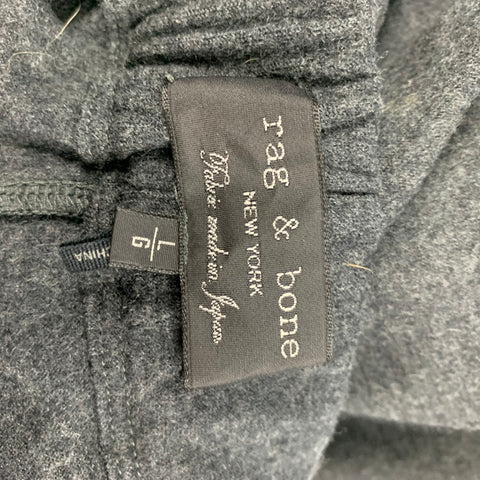 RAG & BONE Size L Charcoal Solid Wool Elastic Waistband Casual Pants