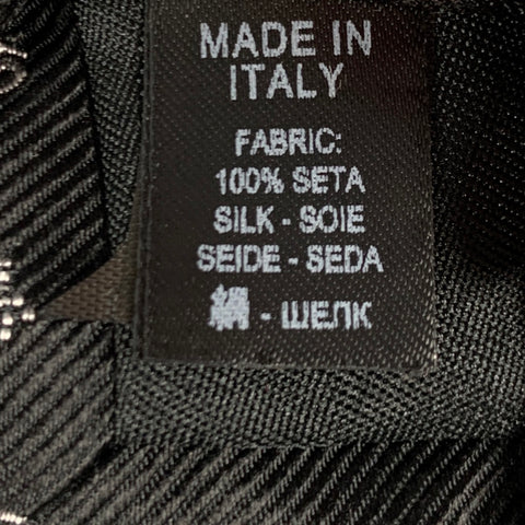 DOLCE & GABBANA Black White Monogram Silk Twill Tie