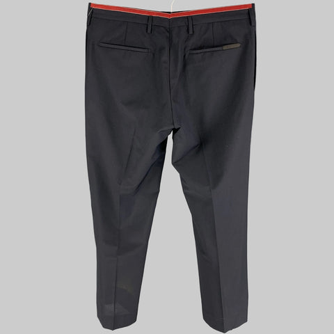 PRADA Size 34 Navy Virgin Wool Flat Front Dress Pants