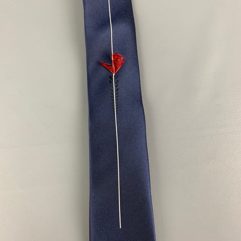 LOUIS VUITTON Navy Applique Silk Tie