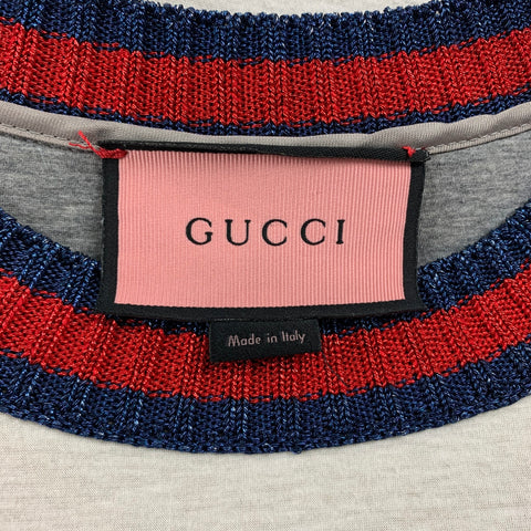 GUCCI Size L Beige Cotton GG Ice Skull Print Pullover Womens Sweater