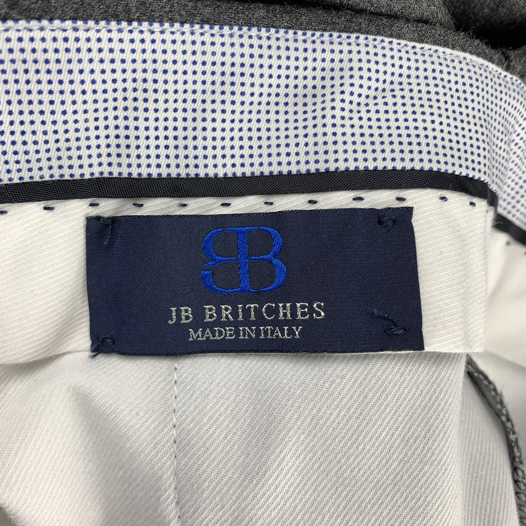 JB BRITCHES Size 33 Heather Dark Gray Wool Zip Fly Dress Pants