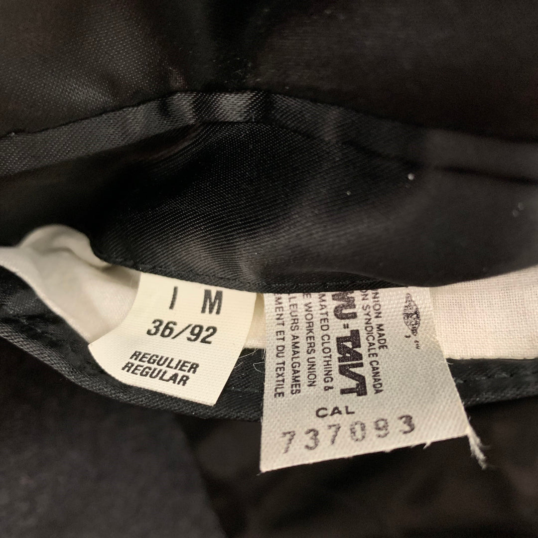 PAUL STUART Size 40 Charcoal Black Wool Peak Lapel Coat