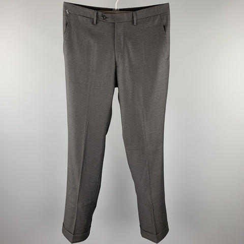 SARTORIA PARTENOPEA Size 32 Charcoal Wool Zip Fly Dress Pants