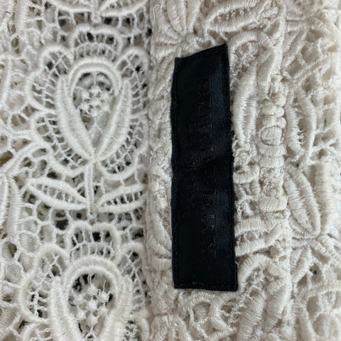 BURBERRY PRORSUM Spring 2016 Size M White Guipure Lace Button Down Long Sleeve Shirt