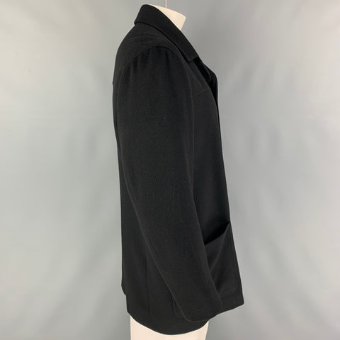 ERMENEGILDO ZEGNA Size 42 Black Cashmere Single Breasted Jacket