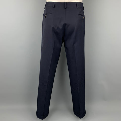 POLO by RALPH LAUREN Size 42 Long Navy Wool Notch Lapel Suit
