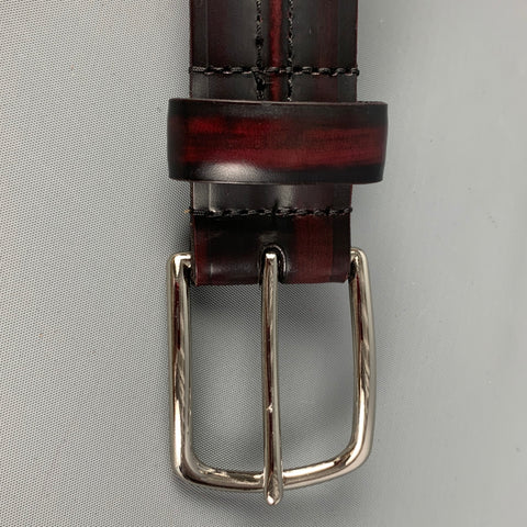 ALLEN EDMONDS Size 36 Black Red Two Tone Leather Belt