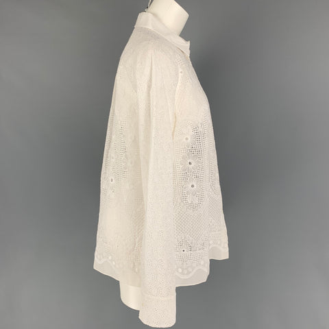 N°21 Size L White Guipure Button Up Shirt