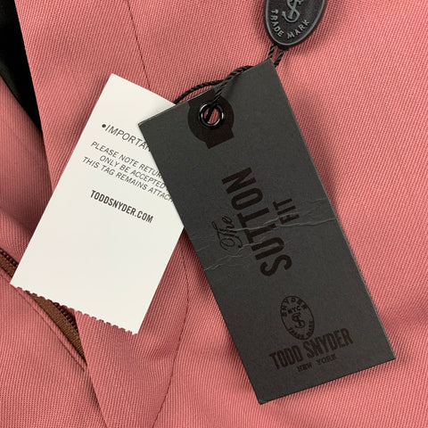 TODD SNYDER Size 40 Rose Wool Notch Lapel Suit