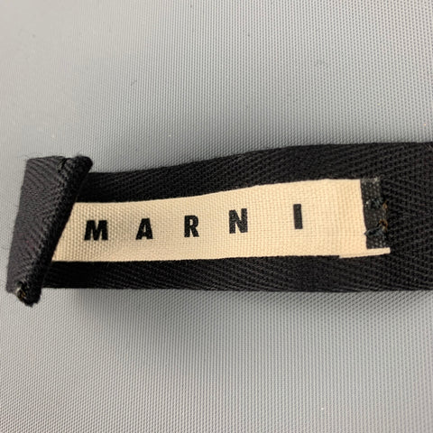 MARNI Blue Vinyl Floral Ribbon Necklace