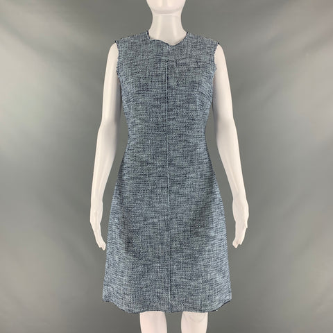 ST. JOHN Size S Blue Navy Cotton Blend Sleeveless Below Knee Outfits